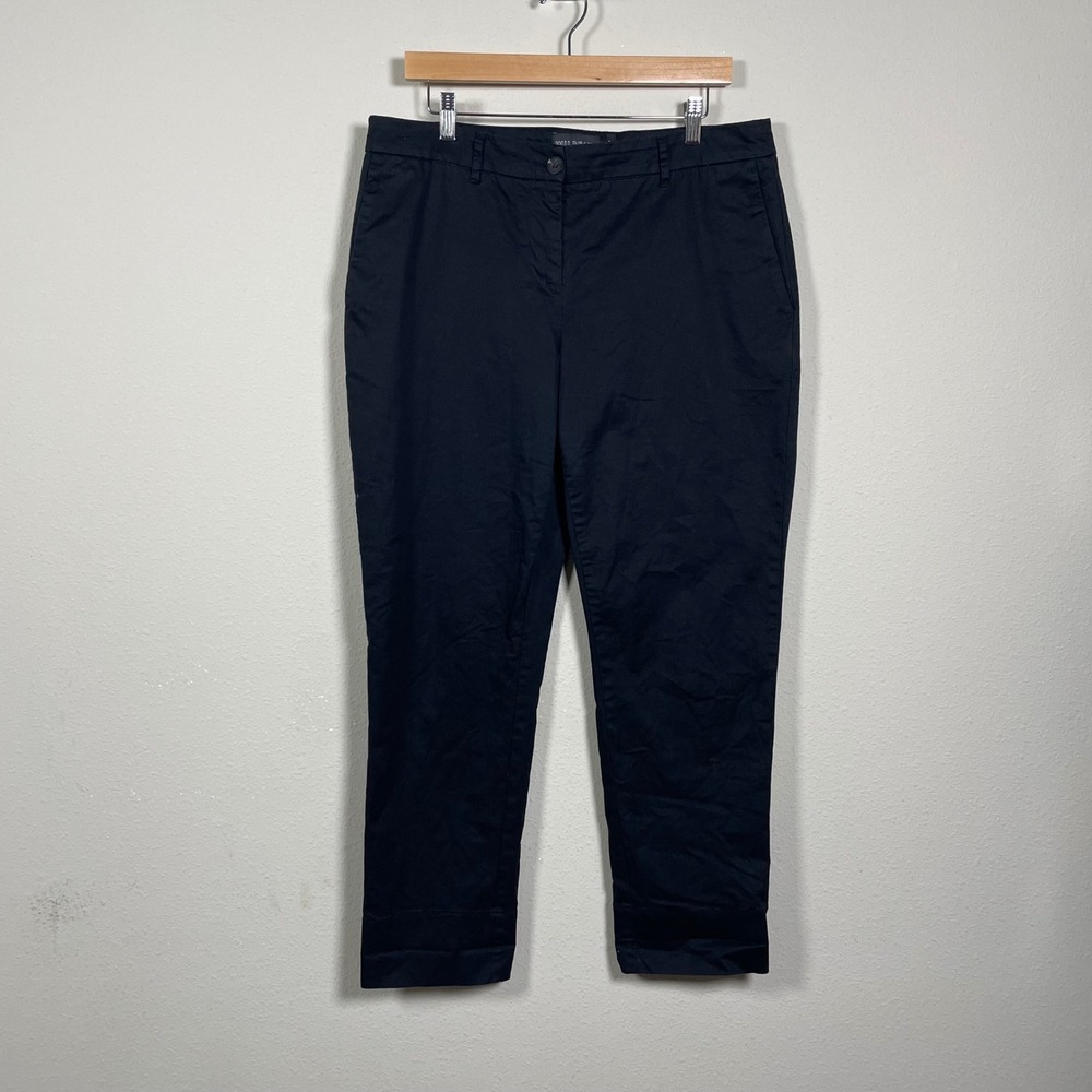 Wildfang Essential Chino Pants Women 12 Black Cotton Twill Tapered Workwear